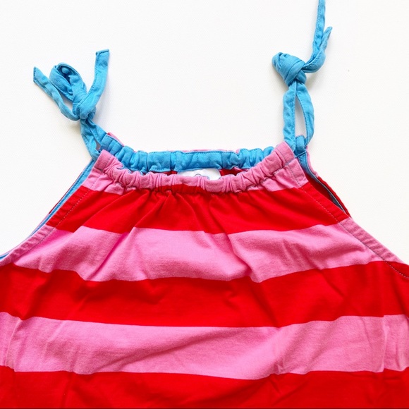 Hannah Andersson Girls Striped Cotton Dress Red Pink 8 - Picture 3 of 4